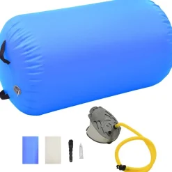 Clearance FinePRICE Täytettävä voimistelurulla pumpulla 100x60 cm PVC sininen