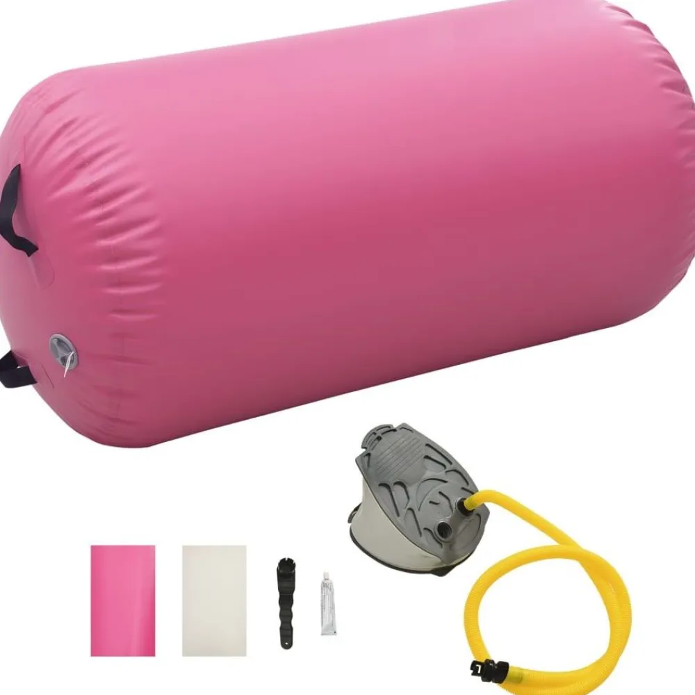 Discount FinePRICE Täytettävä voimistelurulla pumpulla 120x75 cm PVC pinkki