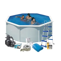 Swim & Fun Uima-allaspaketti Basic 120 pyöreä Ø350 cm valkoinen