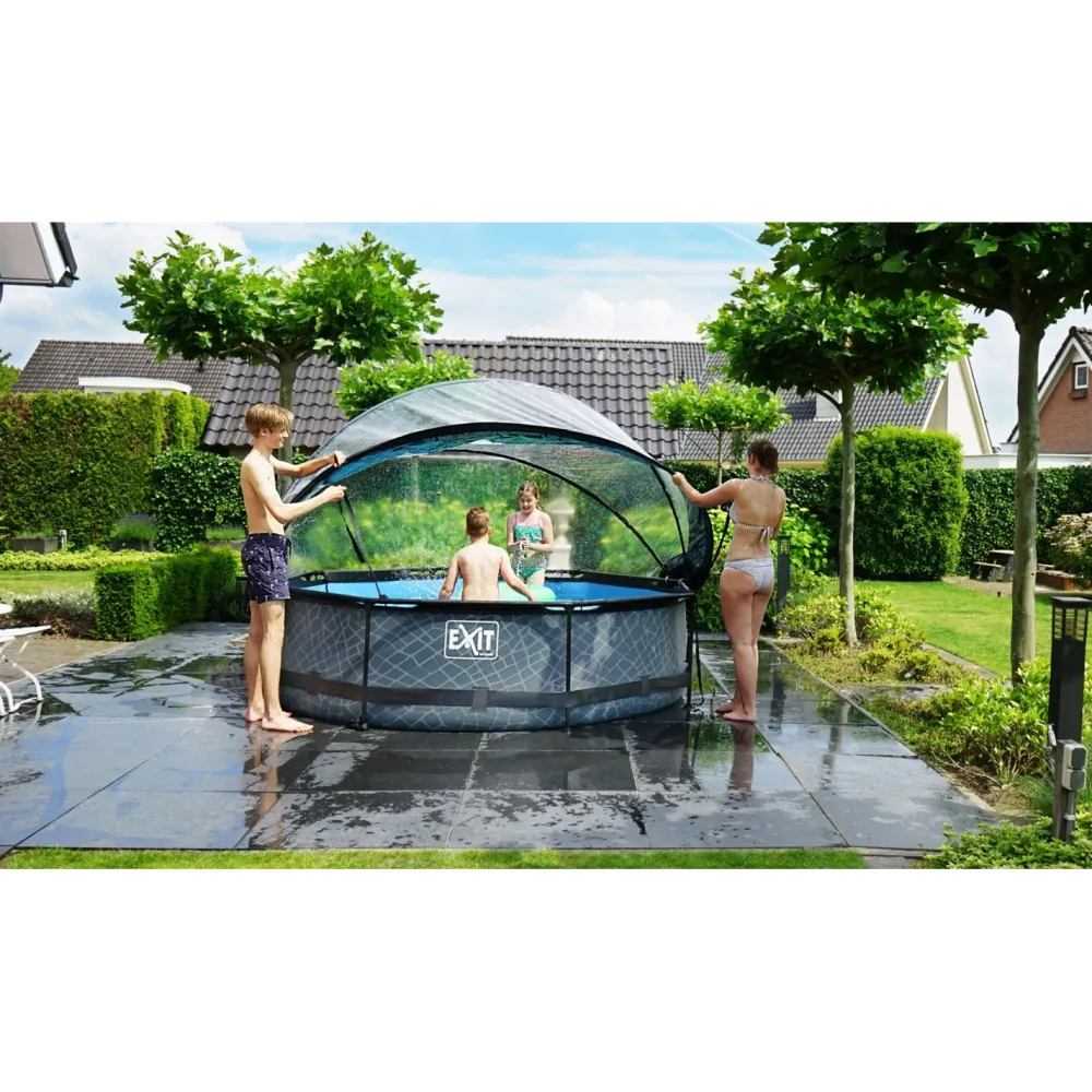 New Exit Uima-allassetti Stone Grey ø244cm 12V harmaa sis. kupu