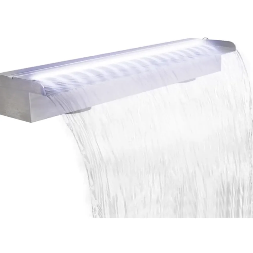 FinePRICE Uima-altaan suihkulähde led:llä ruostumaton teräs 90cm