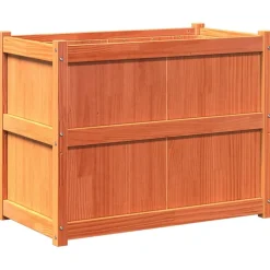 Outlet FinePRICE Ulkokukkalaatikko vahanruskea 90x50x70 cm, mänty