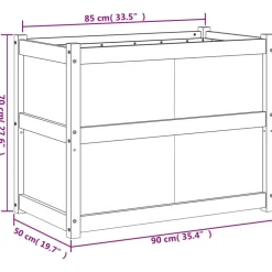 Outlet FinePRICE Ulkokukkalaatikko vahanruskea 90x50x70 cm, mänty