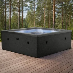 Online Wave Spa Ulkoporeallas Garda, 6 hlöä, 90 suutinta, WiFi, neliö, koottava, musta