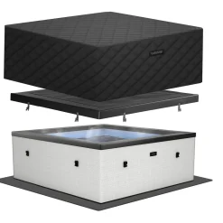 Online Wave Spa Ulkoporeallas Garda, 6 hlöä, 90 suutinta, WiFi, neliö, koottava, valkoinen