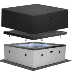 New Wave Spa Ulkoporeallas Garda, 6 hlöä, 90 suutinta, WiFi, neliö, koottava, harmaa