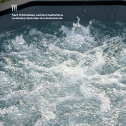 Wave Spa Ulkoporeallas Tahoe, 4 hlöä, 70 suutinta, WiFi, pyöreä, koottava, musta