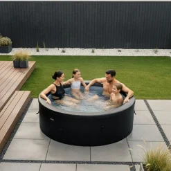 Wave Spa Ulkoporeallas Tahoe, 4 hlöä, 70 suutinta, WiFi, pyöreä, koottava, musta