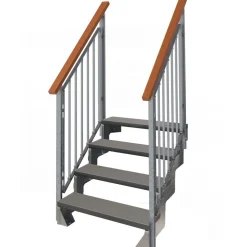 Online Dolle Ulkoportaat Gardentop Trimax kahdella Nordic-kaiteella antrasiitti eri kokoja