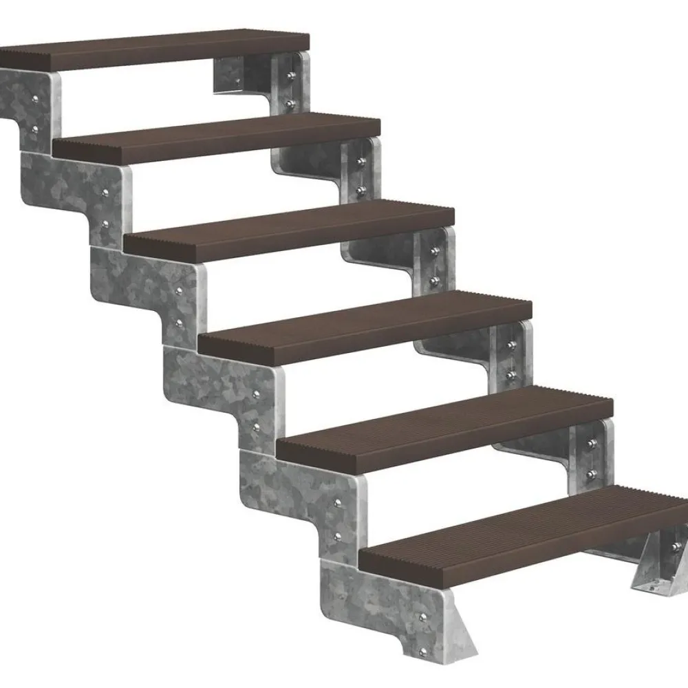 Sale Dolle Ulkoportaat Gardentop Trimax yhdellä Nordic-kaiteella tummanruskea eri kokoja