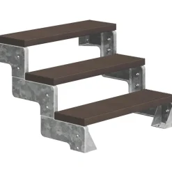 Sale Dolle Ulkoportaat Gardentop Trimax yhdellä Nordic-kaiteella tummanruskea eri kokoja
