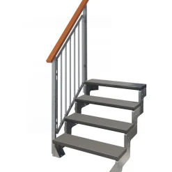 Best Dolle Ulkoportaat Gardentop Trimax yhdellä Nordic-kaiteella antrasiitti eri kokoja