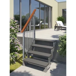 Best Dolle Ulkoportaat Gardentop Trimax yhdellä Nordic-kaiteella antrasiitti eri kokoja