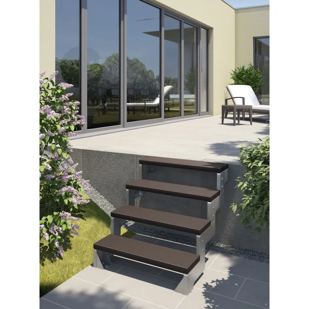 New Dolle Ulkoportaat Gardentop Trimax ilman kaidetta tummanruskea eri kokoja