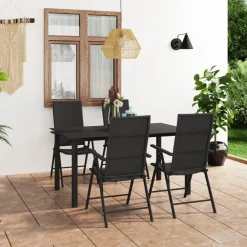 Outlet FinePRICE Ulkoruokailuryhmä, musta, erilaisia kokonaisuuksia