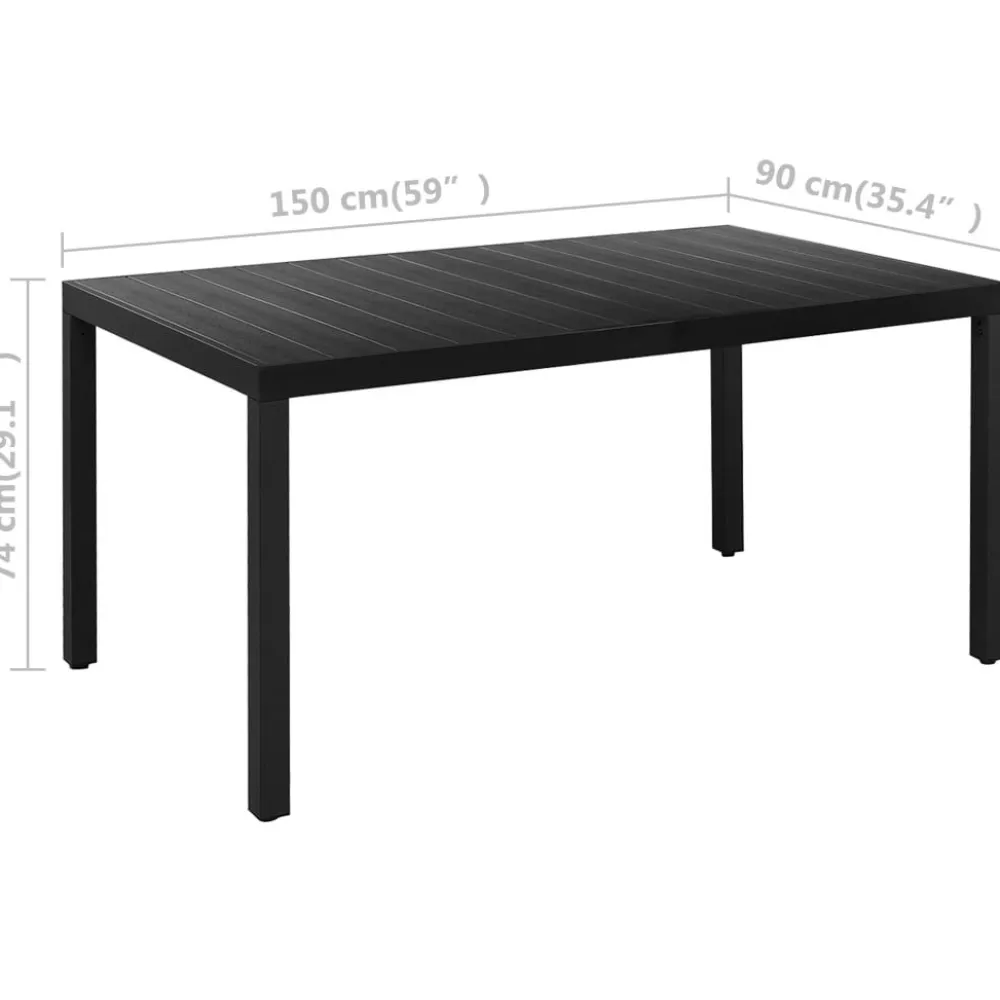 Clearance FinePRICE Ulkoruokailuryhmä musta ja ruskea, 7 osaa