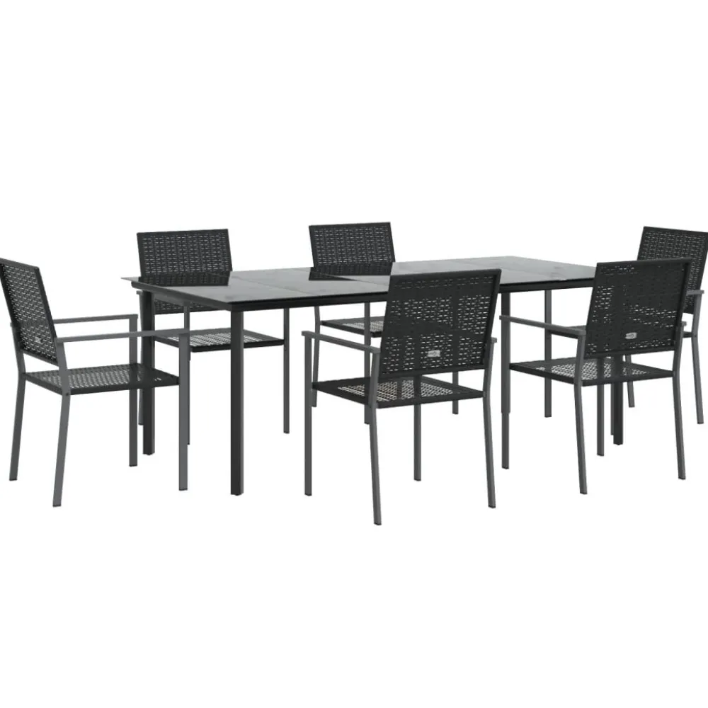 Clearance FinePRICE Ulkoruokailuryhmä polyrottinki ja teräs, 3-osainen