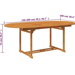 Clearance FinePRICE Ulkoruokailuryhmä soikea, akaasiapuu, 7 osaa