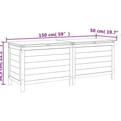 Sale FinePRICE Ulkosäilytyslaatikko valkoinen 150x50x56,5 cm, kuusi