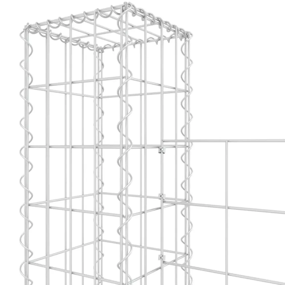 Sale FinePRICE U-muotoiset kivikorit 2 pylväällä rauta 140x20x150 cm