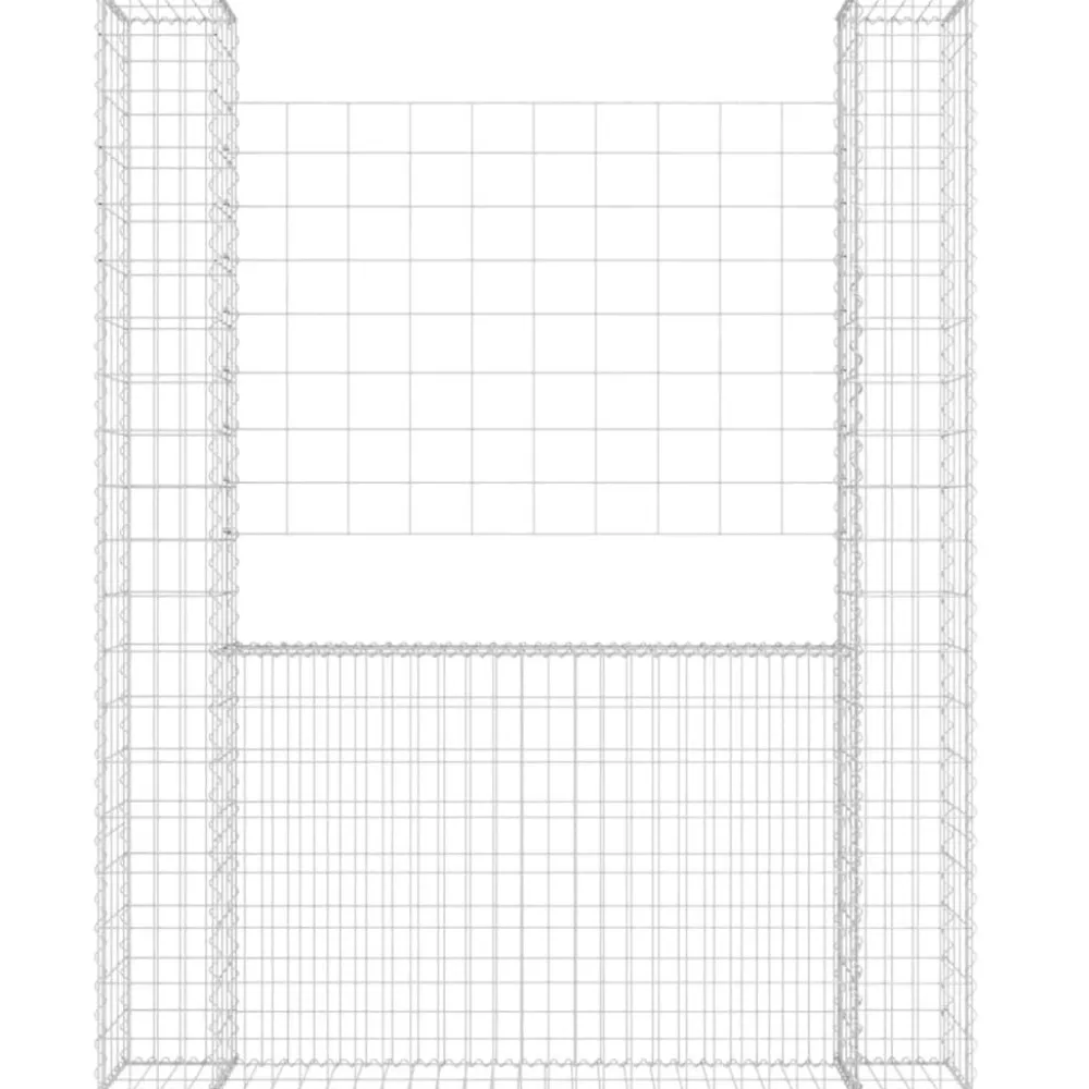 Sale FinePRICE U-muotoiset kivikorit 2 pylväällä rauta 140x20x150 cm