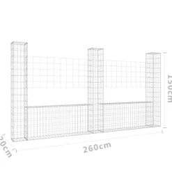 Sale FinePRICE U-muotoiset kivikorit 2 pylväällä rauta 140x20x150 cm