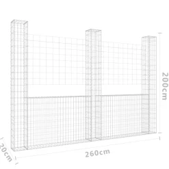 Sale FinePRICE U-muotoiset kivikorit 2 pylväällä rauta 140x20x150 cm