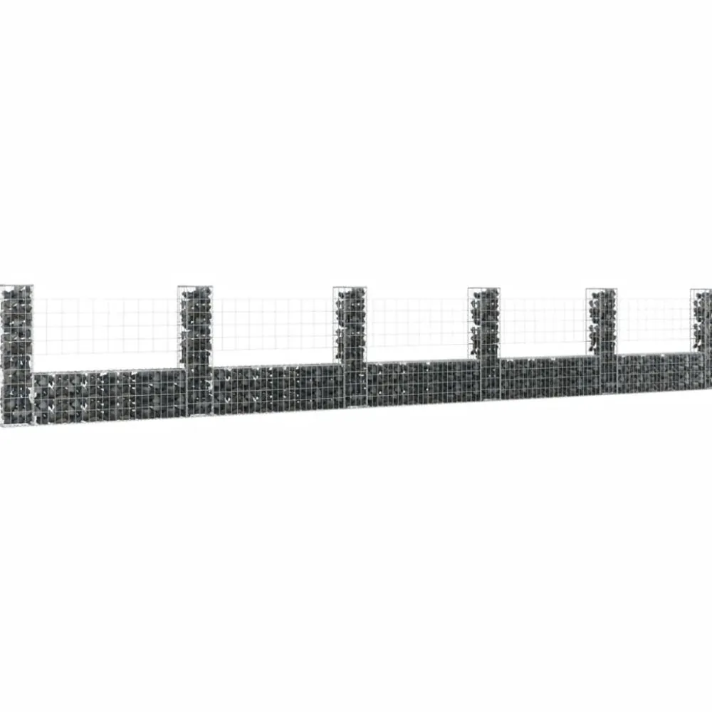 Sale FinePRICE U-muotoiset kivikorit 2 pylväällä rauta 140x20x150 cm