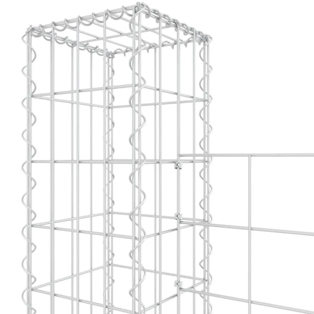 Sale FinePRICE U-muotoiset kivikorit 2 pylväällä rauta 140x20x150 cm