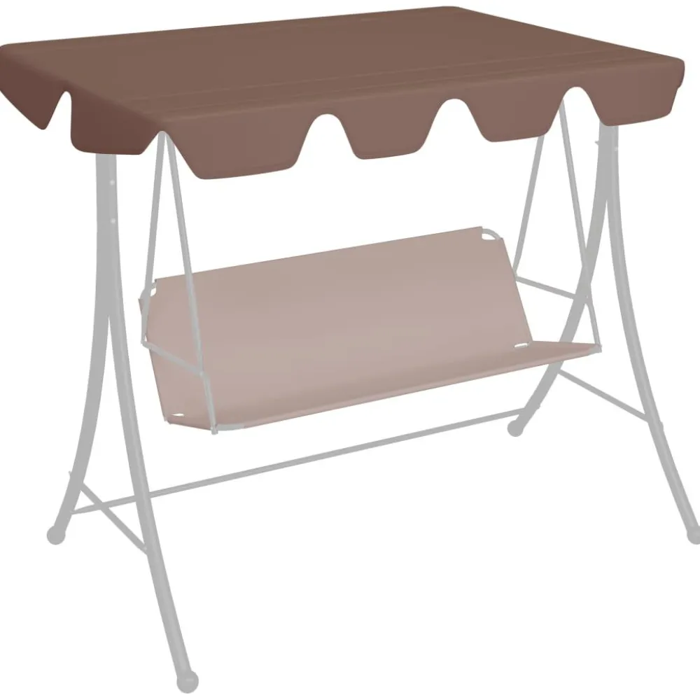 Discount FinePRICE Vaihtokatos puutarhakeinuun ruskea 192x147 cm 270 g/m²