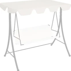 Outlet FinePRICE Vaihtokatos puutarhakeinuun valkoinen 226x186 cm 270 g/m²