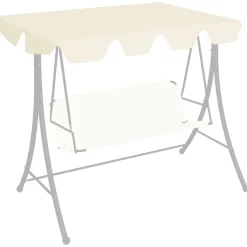Online FinePRICE Vaihtokatos puutarhakeinuun kerma 192x147 cm 270 g/m²
