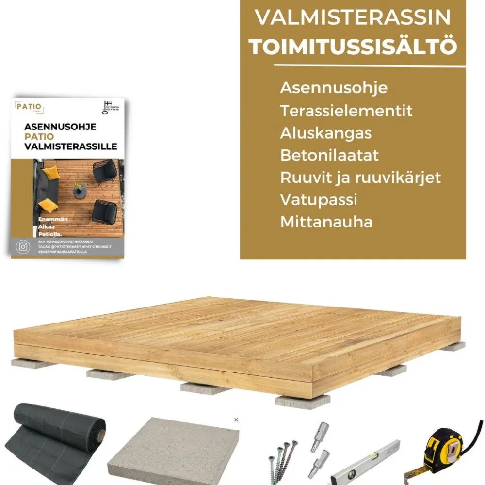 Clearance PatioNord Valmisterassi PatioN°rd Aava, 2x2m, kestopuu