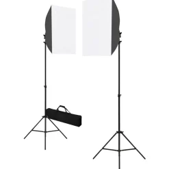 Sale FinePRICE Valokuvastudiosarja softbox-valot ja taustakankaat