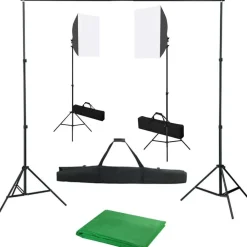 Best FinePRICE Valokuvastudiosarja 3 softbox-valoilla ja taustakankaalla