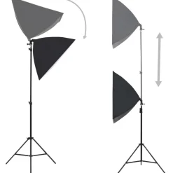 Best FinePRICE Valokuvastudiosarja 6 softbox-valoilla ja taustakankaalla