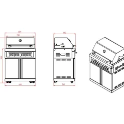 Online Myoutdoorkitchen Vapaasti seisova hiiligrilli Classic Line Stainless, ruostumaton teräs
