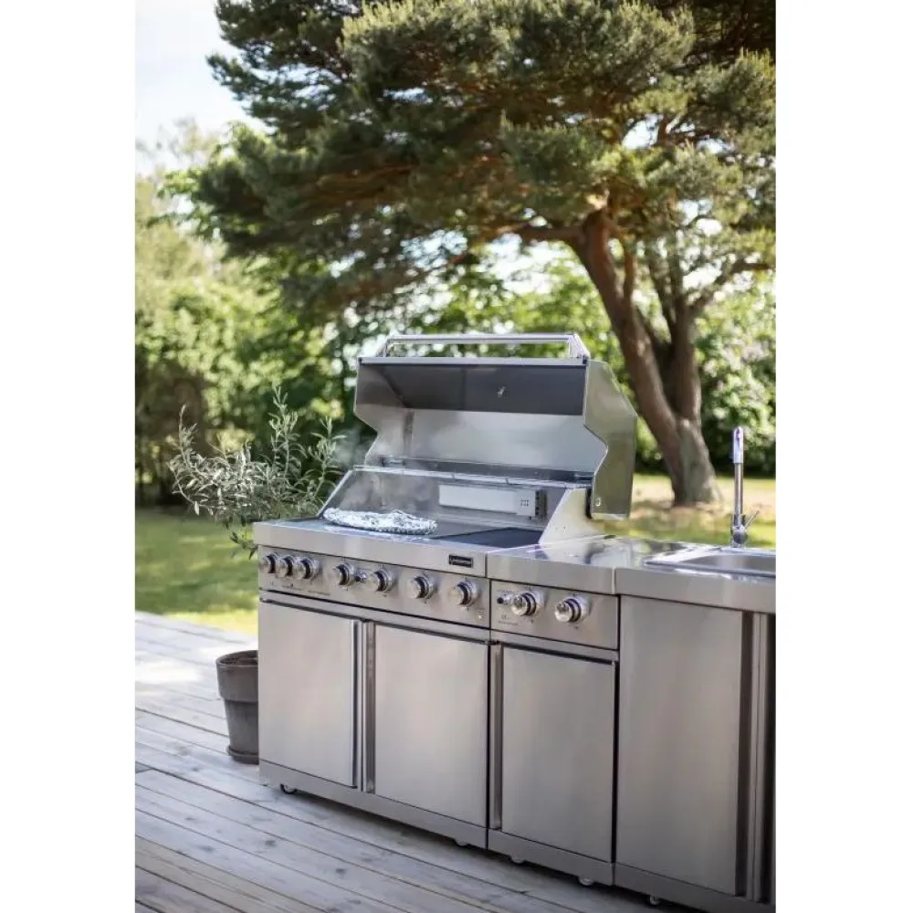 Sale Myoutdoorkitchen Vapaasti seisova kaasugrilli Classic Line Stainless, 6 poltinta ja infrapunalämpö, rst