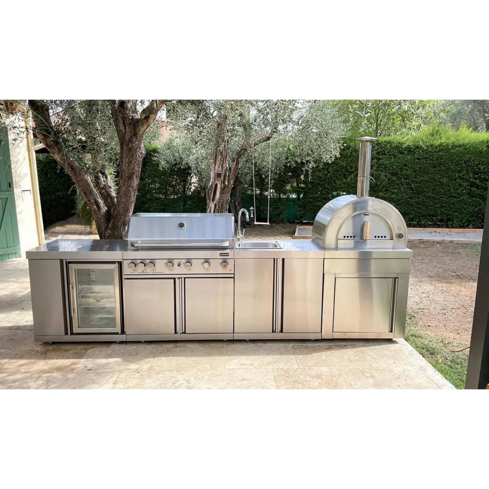 Sale Myoutdoorkitchen Vapaasti seisova kaasugrilli Classic Line Stainless, 6 poltinta ja infrapunalämpö, rst
