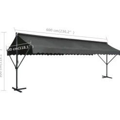 FinePRICE Vapaasti seisova markiisi 500x300 cm kerma