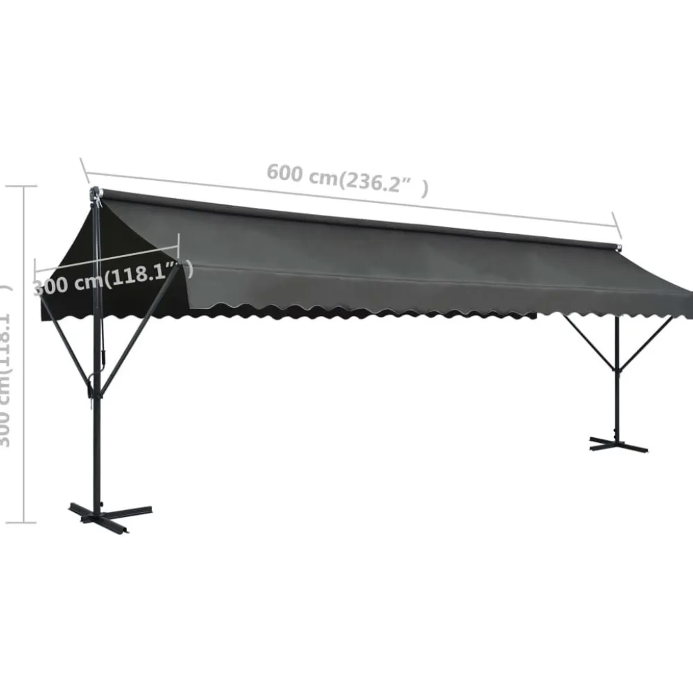 FinePRICE Vapaasti seisova markiisi 500x300 cm kerma