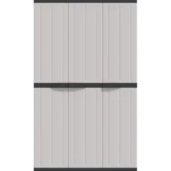 Discount FinePRICE Varastokaappi puutarhaan harmaa ja musta 97x37x165 cm PP (64203)
