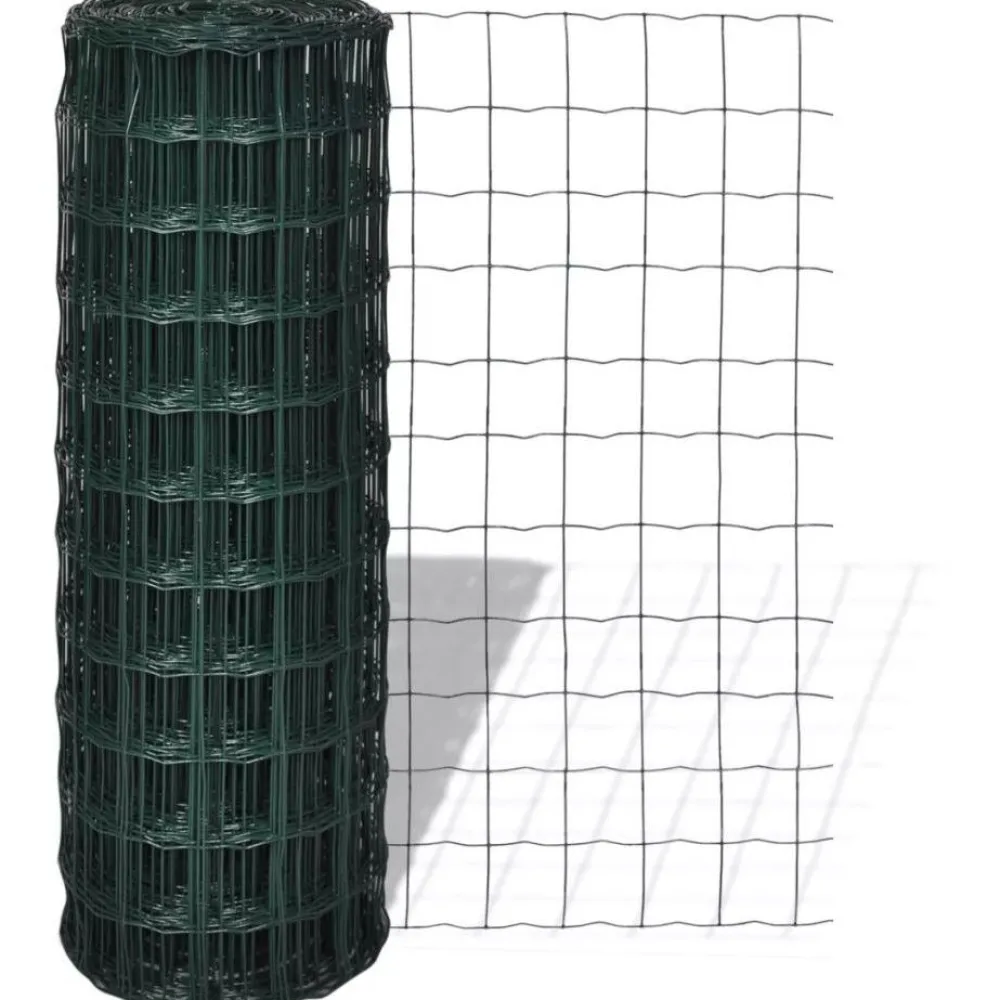 Discount FinePRICE Verkkoaita teräs silmäkoko 100x100mm 10x1.5m vihreä