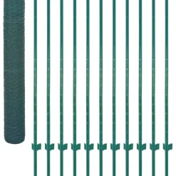 Outlet FinePRICE Verkkoaita tolpilla teräs 25x2m silmäkoko 25mm vihreä
