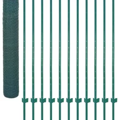 Clearance FinePRICE Verkkoaita tolpilla teräs 25x1.5m silmäkoko 50mm vihreä