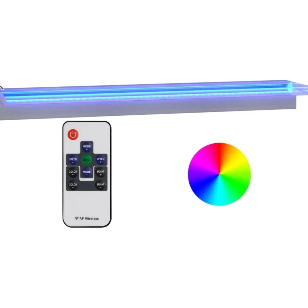 Discount FinePRICE Vesiputous RGB LED-valoilla ruostumaton teräs eri kokoja