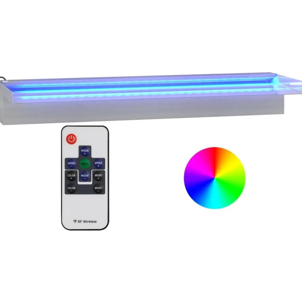 Discount FinePRICE Vesiputous RGB LED-valoilla ruostumaton teräs eri kokoja