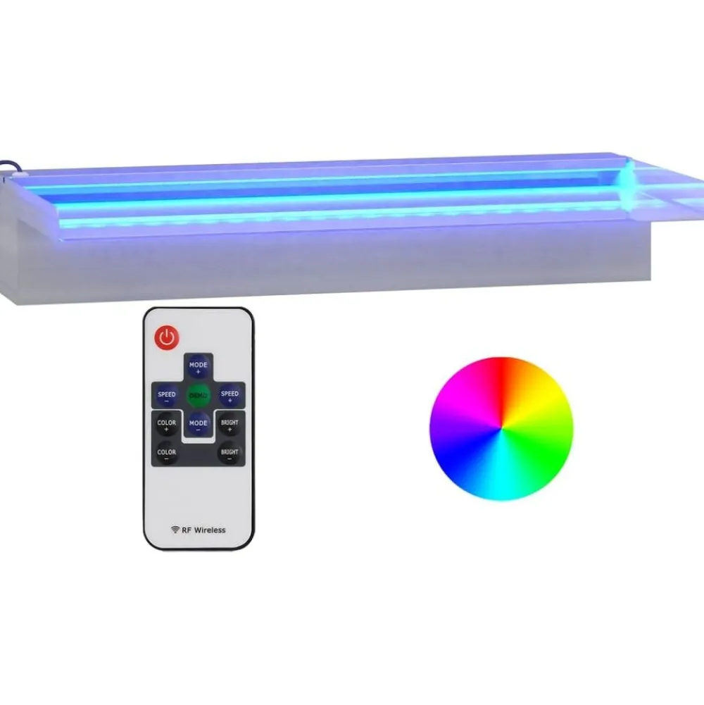 Discount FinePRICE Vesiputous RGB LED-valoilla ruostumaton teräs eri kokoja