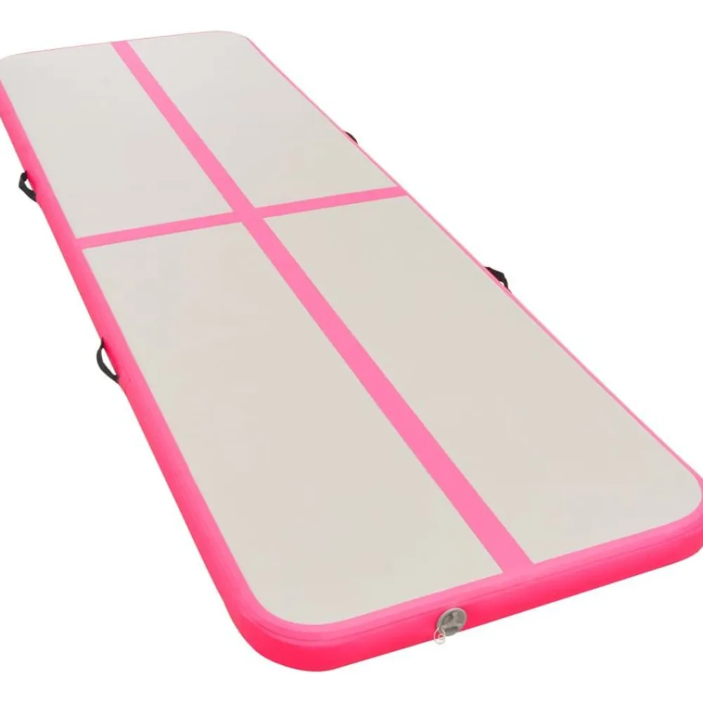 Online FinePRICE Voimistelumatto, täytettävä, pumpulla 300x100x10cm, PVC, pinkki