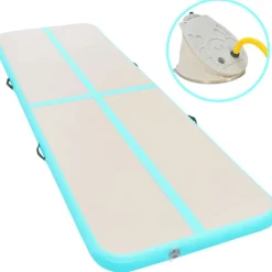 Outlet FinePRICE Voimistelumatto, täytettävä, pumpulla, 500x100x10cm, PVC, vihreä